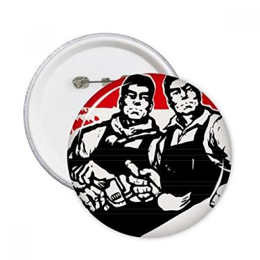 Imagem de Escova de escrita, trabalhador, chave inglesa, chinesa, broches, decoração de roupas, 5 peças, presente