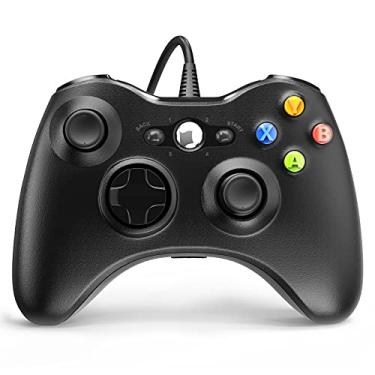 Imagem de YAEYE Controlador com fio para Xbox 360, controlador de jogo para 360 com dupla vibração Turbo Compatível com Xbox 360/360 Slim e PC Windows 7,8,10,11 Preto