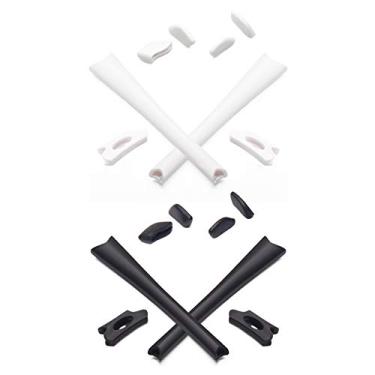 Imagem de Mryok – Kit de reposição para protetores de ouvido para óculos de sol Oakley Flak Jacket XLJ, White & Black, One Size