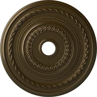 Imagem de Medalhão de teto Ekena Millwork CM25COBRS Cole, 25 3/8"OD x 3 3/8" ID x 1 3/8" P (serve em toldos de até 9 1/8"), latão pintado à mão