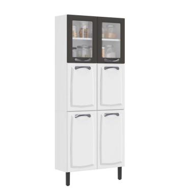 Imagem de Paneleiro Duplo 80cm 6 Portas New Premium Itatiaia Branco/Grafite