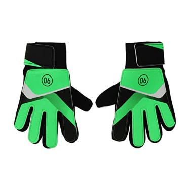Imagem de Luvas de Goleiro de Futebol, 1 par de Luvas de Goleiro para Crianças Luvas de Goleiro de Futebol para Crianças Luvas de Exercício Antiderrapantes (Verde)