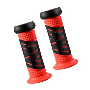 Imagem de simhoa Punhos de guidão de bicicleta Punhos de guidão de bicicleta antiderrapantes Punho de barra de mão, Punhos de bicicleta de para meninos e, Vermelho