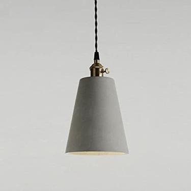 Imagem de Pingente De Luz Geométrica Nórdica Luminária De Teto Abajur De Cimento Lustre Suspenso De Metal Luminária, Lâmpadas De Suspensão E27 Para Cozinha Ilha Sala De Jantar Café Bar,DIA-15,5CM,bonny369