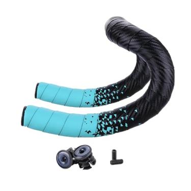 Imagem de Tachiuwa Fita para guidão de bicicleta de estrada, fita confortável para guidão de bicicleta, eva, respirável, fita profissional para bicicletas de montanha, Azul claro