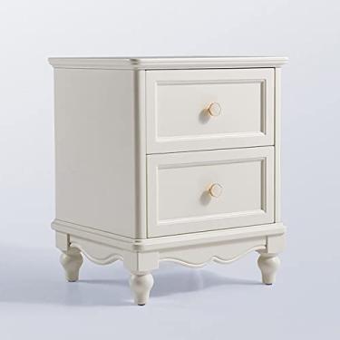 Imagem de WAOCEO Mesas laterais de cama brancas para mesa de cabeceira mini armário pequeno armário de armazenamento pés de madeira mesinha de cabeceira mesinha de cabeceira mesa lateral mesinhas de cabeceira
