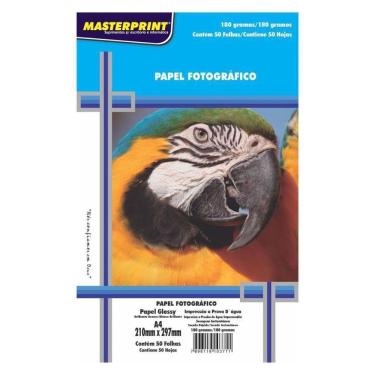Imagem de Papel Fotográfico Glossy A4 180g - 210x297 Mm - 50 Folhas - Masterprint - Unica