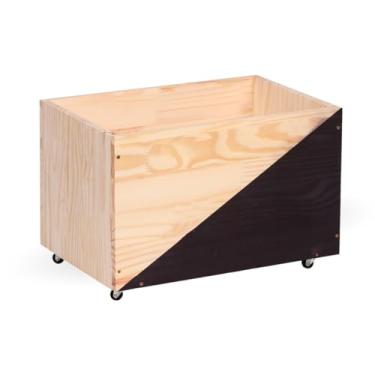 Imagem de Caixa De Brinquedo Infantil Madeira Grande Baú C/rodinha Mdf