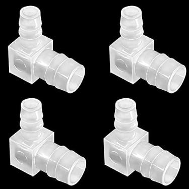 Imagem de ANPTGHT Farpa de mangueira de 1/2" a 3/8" 90 graus cotovelo L redutor encaixe, adaptador de união de emenda de junta farpada para barco, aquário, combustível, gás, ar líquido (pacote com 4)