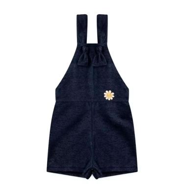 Imagem de Jardineira de Bebe e Infantil Feminina Moletom ecologico Jeans-Feminino