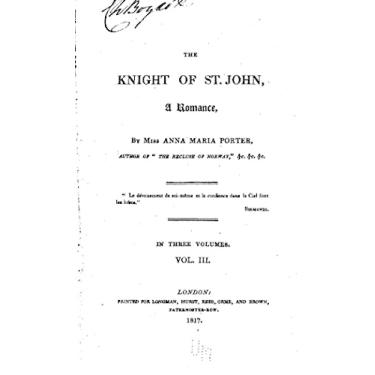 Imagem de The Knight of St. John, A Romance (English Edition)