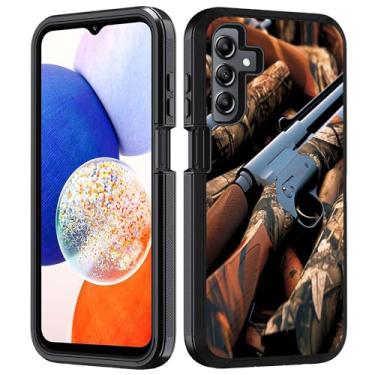 Imagem de FVAENDHIO Capa protetora para Samsung Galaxy A25 5G, resistente 3 em 1, híbrida, à prova de choque, à prova de choque, capa protetora para Samsung Galaxy A25 5G, isca de caçada e espingarda de