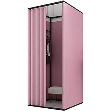 Imagem de Provador móvel de loja de roupas Provador quadrado de loja de roupas, vestiário móvel com cortina de sombreamento, vestiário temporário, vestiário com proteção de privacidade Divisória de te