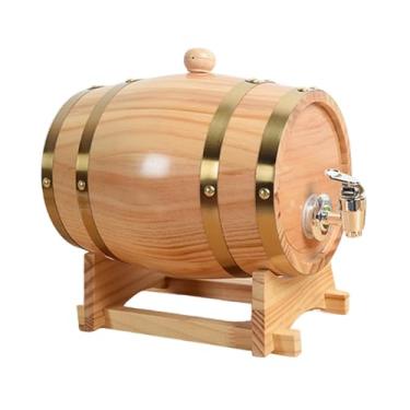 Imagem de Generic Barril de madeira para cerveja, decoração vintage, presente, balde de vinho, dispensador para armazenamento de cerveja, espíritos, brandy, festa, Madeira 1.5L
