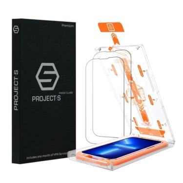 Imagem de Project-S 2 protetores de tela MAGIC Glass com o melhor aplicador patenteado dos EUA para iPhone 13 Pro Max/14 Plus (6,7 polegadas) com garantia de substituição vitalícia + VPN premium de 1 mês