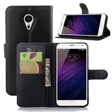 Imagem de NEKOYA Capa carteira MEIZU MX5, capa carteira flip de couro PU premium com compartimento para cartão, suporte e fecho magnético [capa interna à prova de choque de TPU] Compatível com MEIZU MX5