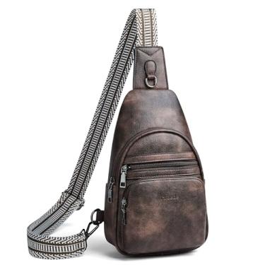 Imagem de Mroede Bolsa tiracolo feminina pochete mochila casual para viagens, trabalho, compras, Café 3-1, 4.3 x 11.5 x 7.3 inches, Retrô