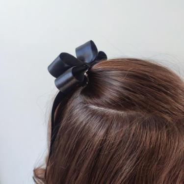 Imagem de Laço De Cabelo Morgana Adulto E Infantil - Linha Rubi, Preto