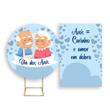 Imagem de Painel De Festa Redondo 1,50x1,50 + Painel Vertical 1,50x2,20 - Dia do