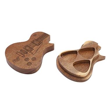 Imagem de Caixa de Palheta de Guitarra, Madeira Maciça, Palheta de Guitarra Personalizada, Suporte de Armazenamento de Madeira, Organizador, Presentes para Guitarristas, Acessórios de