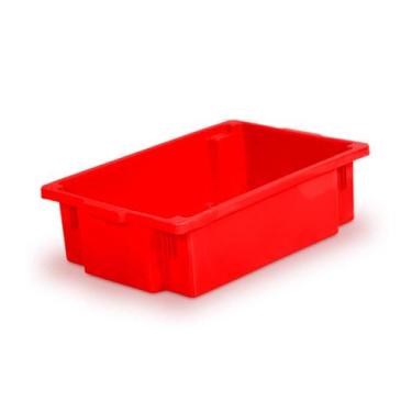 Imagem de Caixa Plástica Bandeja Frigorífica Carnes 40L - Vermelho - Novel