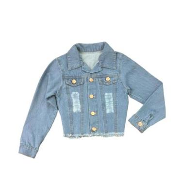 Imagem de Jaqueta Jeans Meninas Modinha Outono/inverno Lançamento Luxo - Ak Fash