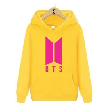 Imagem de Blusa de Moletom Canguru estampa BTS - Wess Store, Rosa, GG