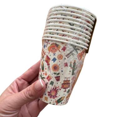 Imagem de 10 Copos de Papel Lembrancinha Festa Junina 270 ml Silver Festas - Ins