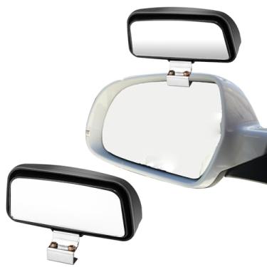 Imagem de Espelho lateral de ponto cego de carro retrovisor auxiliar de ponto cego espelho retrovisor lateral ajustável com pino de fixação grande angular compatível com a maioria dos carros 1 peça
