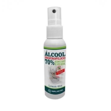 Imagem de Spray Alcool Isopropilico 70% Pump 60Ml Uso Geral Implastec