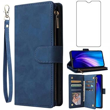 Imagem de Asuwish Capa carteira compatível com Xiaomi Redmi Note 8 Pro, protetor de tela de vidro temperado e capa flip de couro, suporte de cartão, acessórios de celular, capas de telefone para Redme Note8