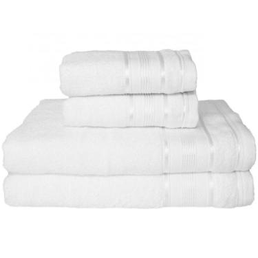 Imagem de Jogo de Toalha Santista Royal Knut - 100% Algodão Branco 4 Peças, Bran