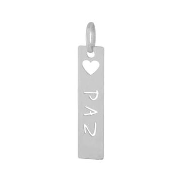 Imagem de Pingente Aço Placa Feelings Paz 28x6mm - Convex
