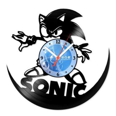 Imagem de Relógio De Parede Disco Vinil Jogos e Games - Sonic - VJG-031 - Modern