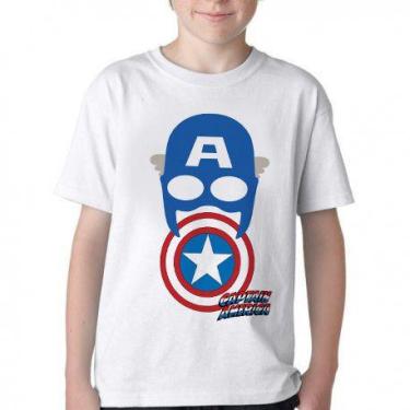 Imagem de Camiseta Infantil ou adulto Capitão América  Máscara Escudo Blusa Cria