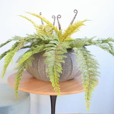 Imagem de Arranjo Artificial de Samambaia Luxo no Vaso Hanazaki Cinza - FORMOSIN