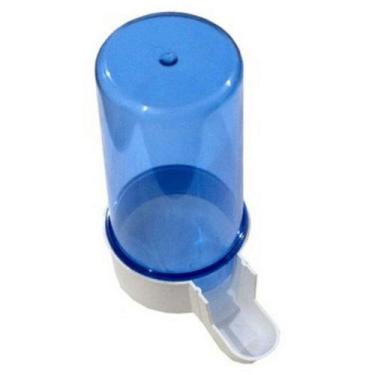 Imagem de Bebedouro Animalplast Médio 200ml - Malha Larga - Azul Com Base Branca