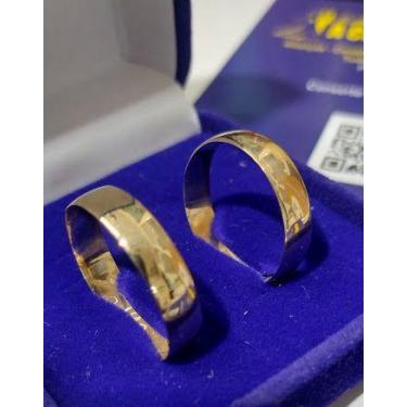 Imagem de Alianças Casal Par Noivado Casamento Ouro 18 kilates 8.50 Gramas 7 mm 