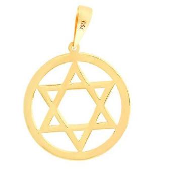 Imagem de Pingente Ouro 18 Kilates Estrela de Davi Peso 1.50 Gr 15 mm - Pingente