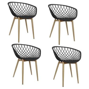 Imagem de Kit 4 Cadeiras Poltrona Clarice Sidera Nest Web C/ Apoio De Braço - Li