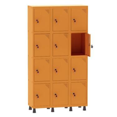 Imagem de Armário Guarda Volume Locker Roupeiro 3 Vãos 12 Portas Aço GRF503/12 L