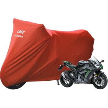 Imagem de Capa Para Moto Kawasaki ZX-10R SE Com Logo - Mz, Vermelha