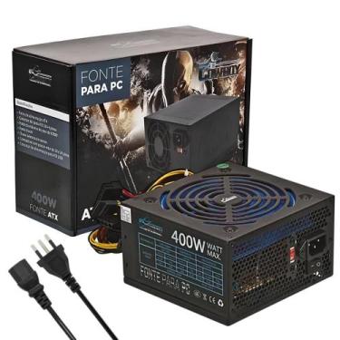 Imagem de Fonte ATX 400W Bivolt Ideal para PCs Gamer com Ventilador Silencioso e