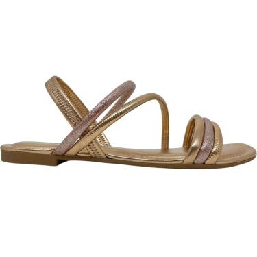 Imagem de Sandália Feminina Rasteira Casual Dia a Dia Passeio Trabalho com Brilho Conforto Dakota Y8481