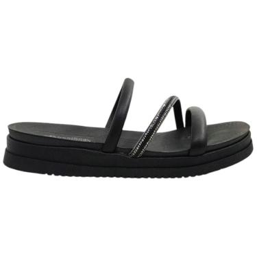 Imagem de Tamanco Feminino Papete Casual Dia a Dia Passeio Trabalho com Strass Flatform Mississipi Mc364