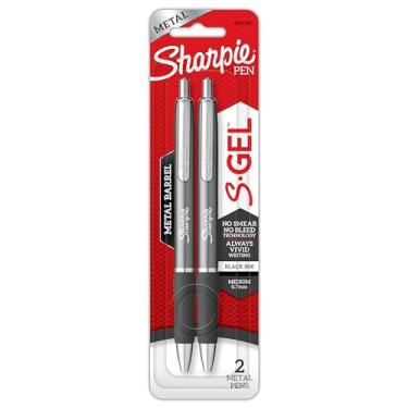 Imagem de SHARPIE Caneta de gel S-Gel Metal RT, ponta média, tinta preta, pacote com 2 (2153653)