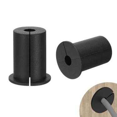 Imagem de HEYLEAYAR Kit de roteamento de cabos Starlink para orifício de parede de 2,5 cm, 2 peças de ilhós de parede de silicone para passagem de cabo Ethernet Starlink, acessórios de roteamento de cabos