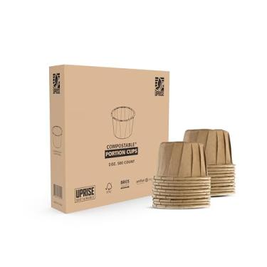 Imagem de UPrise Foods Copos compostáveis de porção de 59 g (copos de suflê, copos de remédios, copos de amostra) | Certificado FSC, certificado BRCGS, certificado AMFORI/BSCI