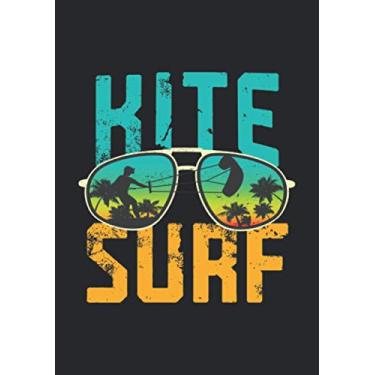 Imagem de Notizbuch A5 dotted, gepunktet, punktiert mit Softcover Design: Kitesurf Cooles Kiter Design mit Sonnenbrille Palmen Strand: 120 dotted (Punktgitter) DIN A5 Seiten