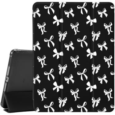 Imagem de Idocolors Linda capa com laço para iPad Air 4 2020/iPad Air 5 2022 de 10,9 polegadas, capa traseira inteligente de TPU transparente com suporte para lápis, capa protetora dobrável à prova de choque